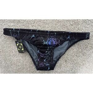 Jolyn Clothing Black and Purple Bikini Bottom